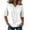White, variant on Women's Notch Neck Blouse 3/4 Blouson Sleeve Solid Color Ruched Front Button Down Loose Fit Classic Style Casual Elegant Top