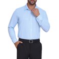 thumbnail image 4 of Camisas de vestir de rayas INSPIRE CHIC para hombres, de manga larga, con botones, en azul y blanco, 4 of 5