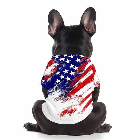 Anmrize Red White Blue Dog Clothes, Patriotic Pet T-Shirt, 4th of July Dog Shirt American Flag Costume, Patriotic Pet Clothes Independence Day Dog Outfit Summer Vest for Small Medium Large Dogs, A29