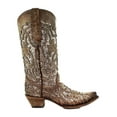thumbnail image 2 of Corral Boots Womens Glitter Tooled Inlay Snip Toe Cowboy  Tall Dress Boots, 2 of 5