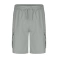 thumbnail image 3 of Eltusu Boys Cargo Shorts, Drawstring Multi-Pockets Knee Length Casual Athletic Shorts Gray Size 5-6 T, 3 of 6
