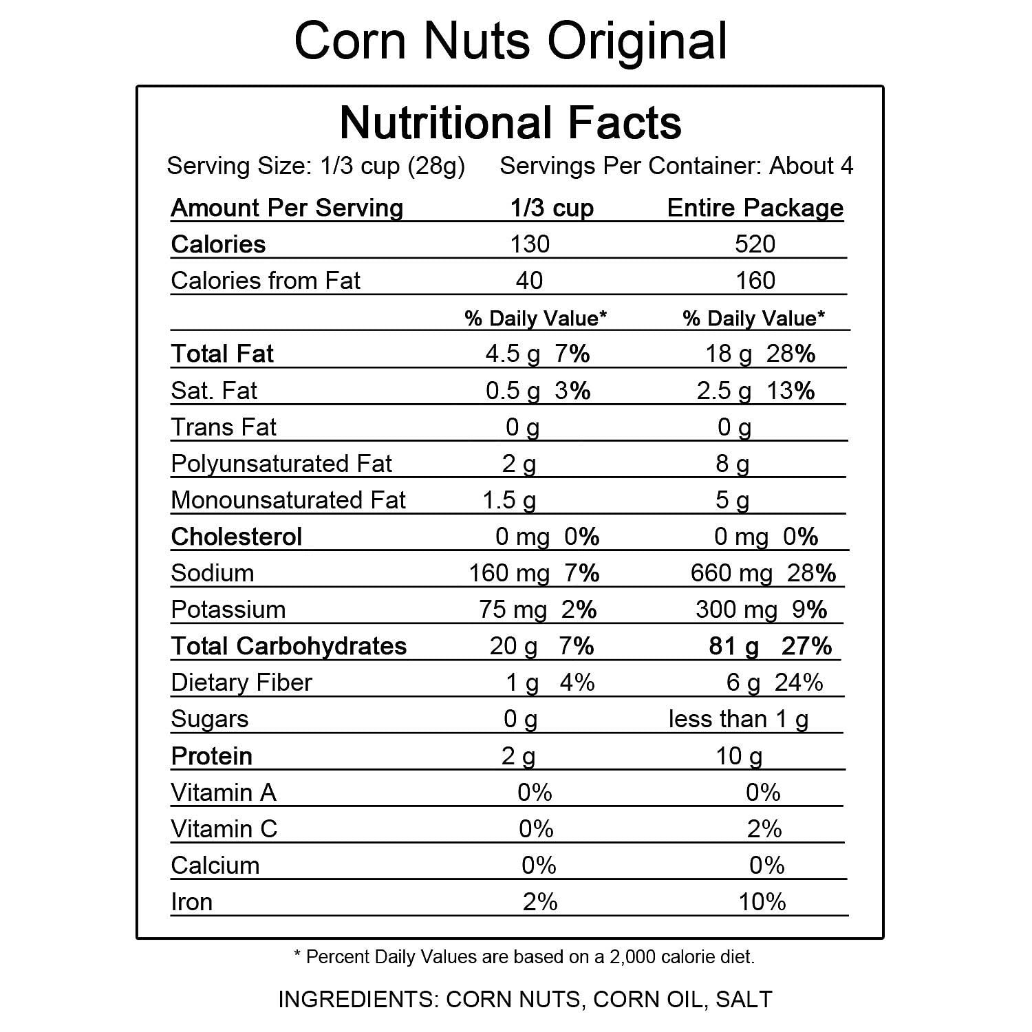 Corn Nuts Nutrition Facts Runners High Nutrition