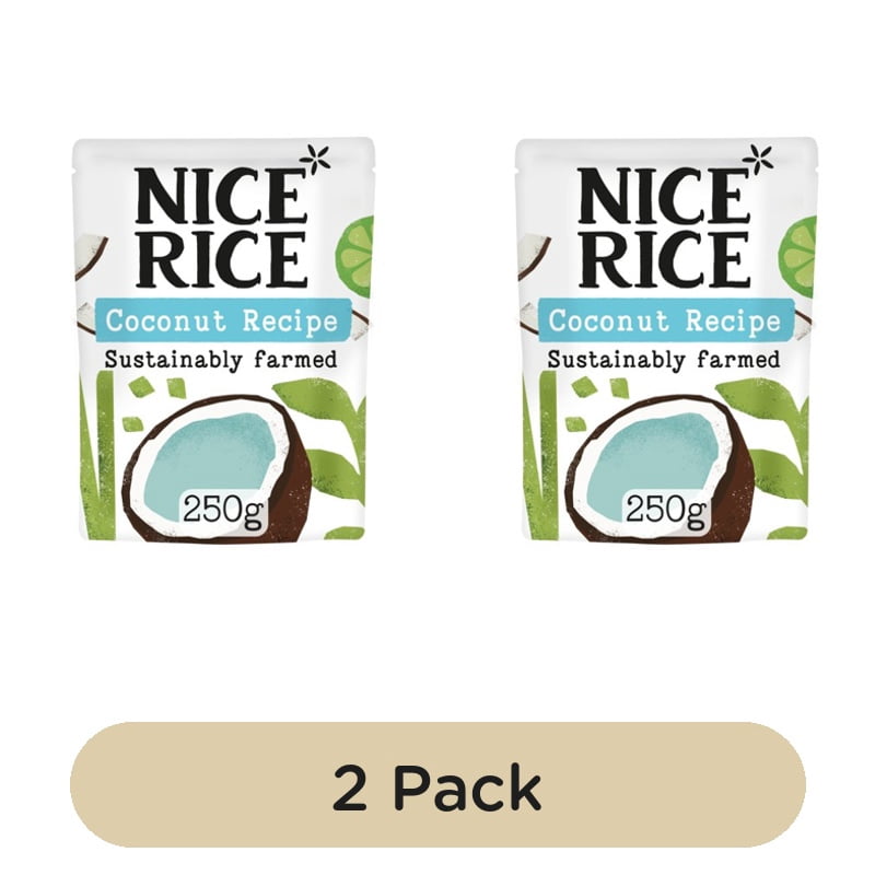 Nice Rice Coconut & Lemongrass Basmati Microwave Rice 250g, British Import (Pack of 2)