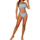 thumbnail image 2 of Conjuntos de bikini deportivos de 2 piezas para mujer, con tirantes ajustables y cordones, trajes de baño, tamaño X-Small, color azul, 2 of 5