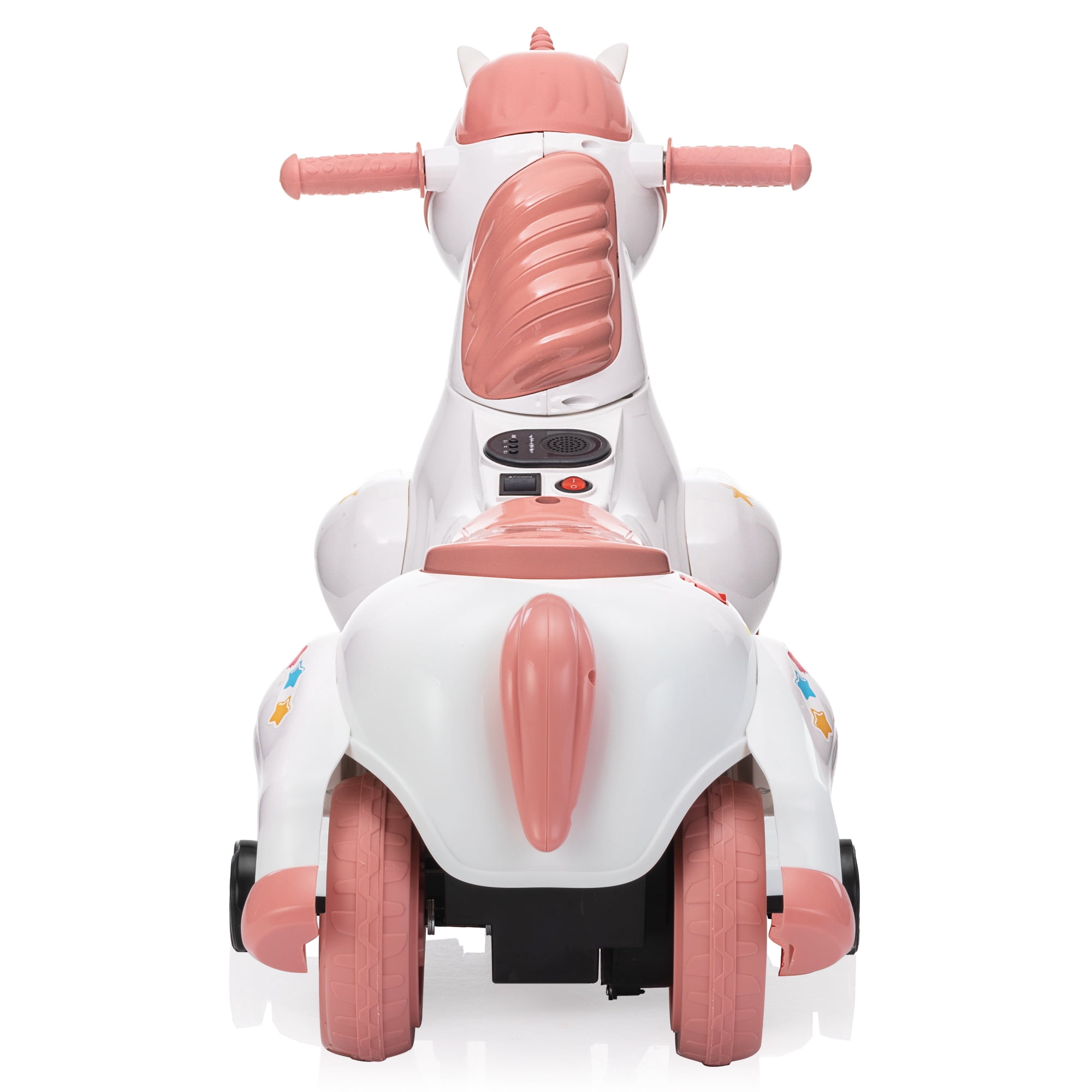 Jaxpety Ride on Unicorn,6V Electric Rocking Horse with Music,Charging Battery,Great Gift for Kids 3-6 Years Old,Pink