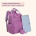 thumbnail image 3 of BabbleRoo Original Diaper Bag Backpack – Large 26L Baby Bag with Changing Pad, Insulated Bottle Pockets & Stroller Straps, Waterproof Travel Bag for Moms & Dads, Purple, 3 of 6