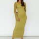 thumbnail image 1 of Vestido Ahuecado Vestido de mujer Vestido largo sin espalda elegante Vestido de uso diario elástico de color sólido Cgtredaw L Verde para Mujer, 1 of 1