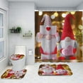 thumbnail image 3 of Valentine's Day Shower Curtain Set with Non-slip Rug,Toilet Lid Cover and Bath Mat,Farmhouse Cute Gnome Shower Curtain Sets with Hooks,Waterproof Fabric Bath Curtains Bathroom Decor for Christmas, 3 of 8
