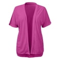 thumbnail image 5 of HCYSFG Womens Side Slit Cardigan Open Front Short Sleeve With Pockets Lightweight Duster Loose Fit Casual Summer Travel Layering Cover Up, 5 of 6