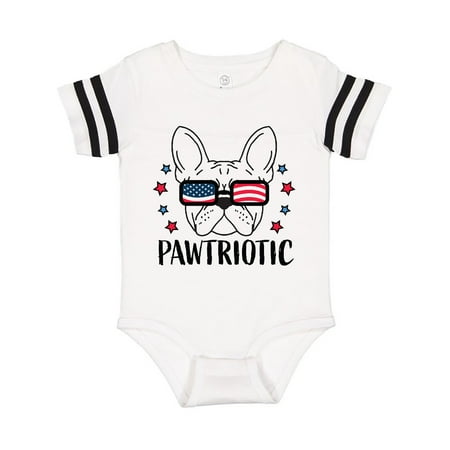 

Inktastic Pawtriotic with French Bulldog in American Flag Sunglasses Gift Baby Boy or Baby Girl Bodysuit