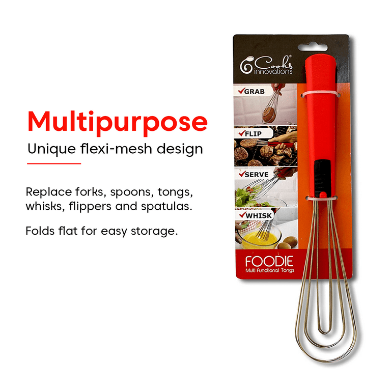 Cooks Innovations Foodie Tongs Multi-functional 6-in-1 Kitchen Gadget - Red