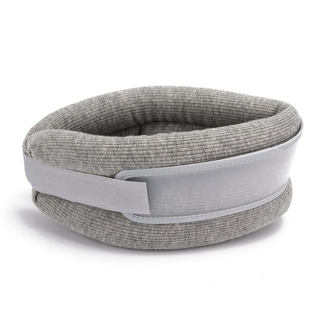 Collarín de esponja suave, transpirable, con correa de fijación y almohada en forma de U para dormir.