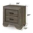 thumbnail image 3 of Contemporary Three-Tone Gray Finish Nightstand Perched atop Metal Legs Acacia Veneer Modern Bedroom Furniture, 3 of 7