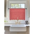 thumbnail image 3 of Sheer Curtains 54 Inch Length, Vintage Coral Red Semi Sheer Curtains Light Filtering Window Treatment, Farmhouse Retro Solid Color Linen Texture Privacy Voile Drapes for Living Room 52x54 Inch, 3 of 7