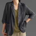 thumbnail image 6 of Taqqpue Womens Linen Blazer Casual Long Sleeve Lightweight Button Jackets Spring Summer Solid Color Suit Shirts, 6 of 6