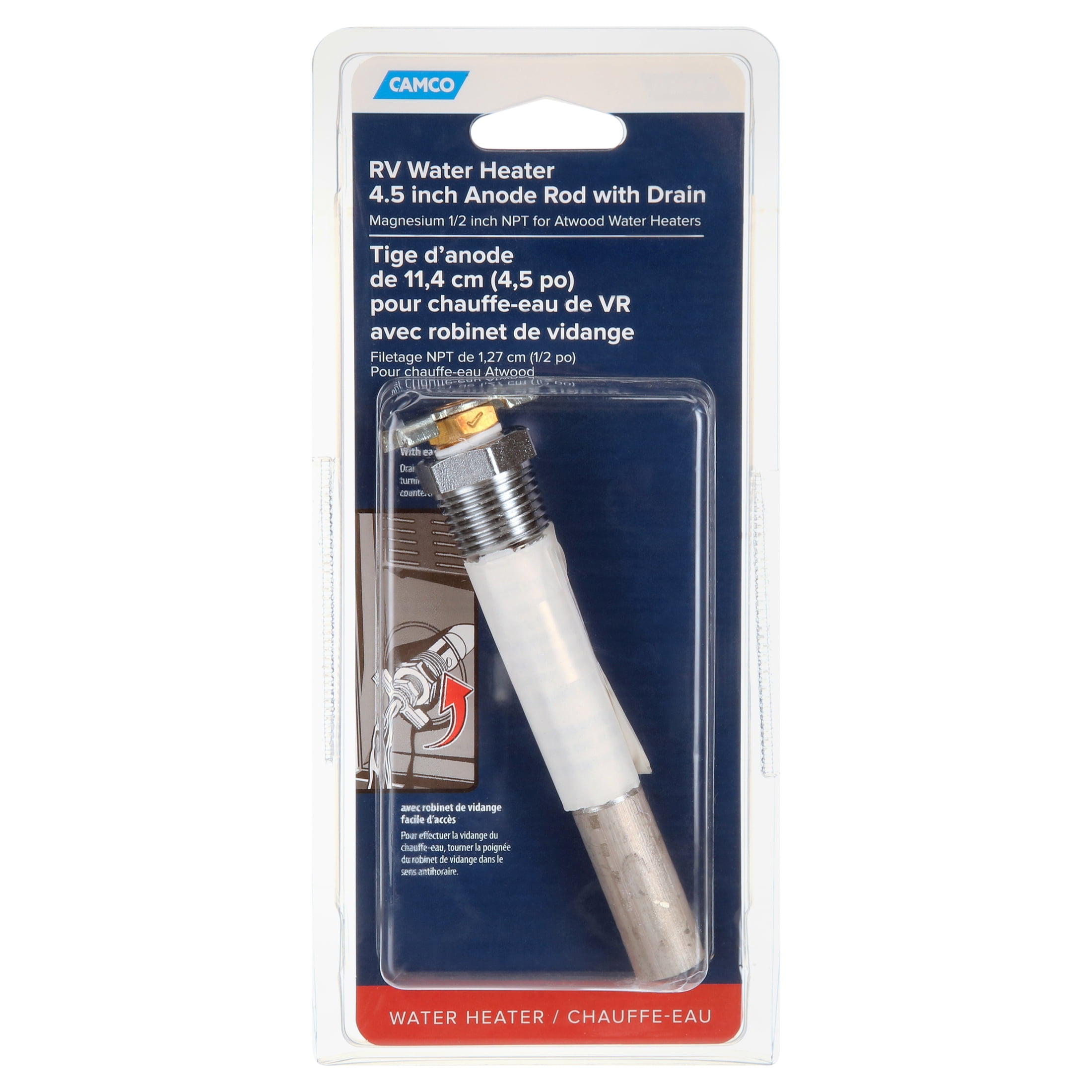 Rv Water Heater Anode Rod Camco With Drain For Atwood 11533