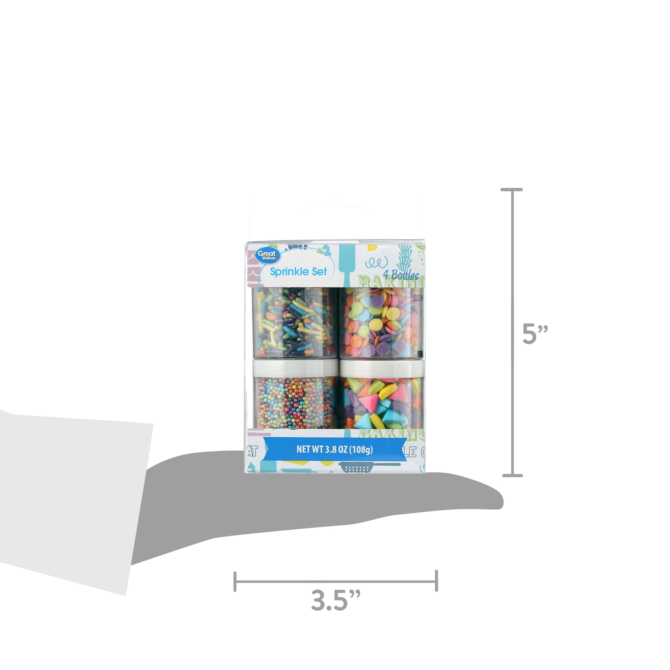 Great Value Bright Sprinkles Set, 3.8 oz.