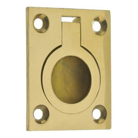 Flush Ring Pull Polished Brass - Solid Brass Flush Ring Pull, Polished Brass