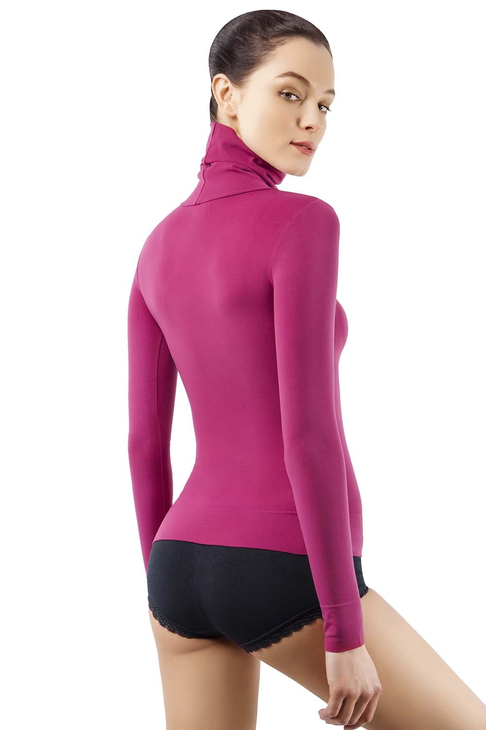 MD Basic Slim Fit Long Sleeve Turtleneck T-Shirt Thermal Underwear Waist Tummy and Bust Shaper DarkGreyL