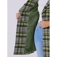 thumbnail image 5 of DARING DIVA Women's Plaids Double Breasted Notched Lapel Trench Coat Light Green M, 5 of 6