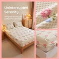 thumbnail image 4 of Unique Bargains Fitted Sheet Polyester Anti Wrinkle Soft Bedding 39.0"x74.8" Pink & Yellow, 4 of 5