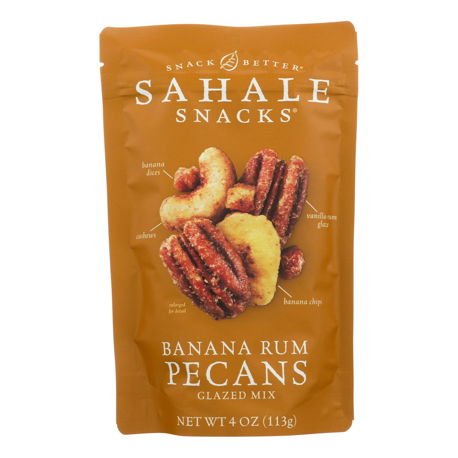Sahale Snacks Glazed Nut Mix, 4oz Bag, Banana Rum Flavored Pecans