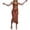 Coffee, variant on Elegant Side Slit Long Beach Cover Up Dress Breezy Crochet Knit Tunic for Women’s Summer Swimwear Outerwear with Hollow Out Detail