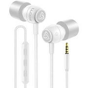 LUDOS Clamor Earphones in Ear Headphones with Microphone, Wired Earbuds with Mic and Volume Control, Memory Foam, Reinforced Cable, Bass Compatible with iPhone, Apple, iPad, Computer, Laptop, PC
