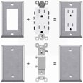 thumbnail image 5 of 6 Pcs Outlet Covers, Wall Plate Metal Light Switch Covers, Stainless Steel Electric Receptacle Plug Covers, 5 of 7