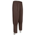 thumbnail image 6 of Timoontee Women's Medieval Renaissance Viking Pirate Retro Cosplay Costume Pants Trousers Black Solid Loose Fit Linen Drawstring Harem Pants Brown XXL, 6 of 6