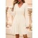 thumbnail image 2 of Vestido PRETTYGARDEN Otoño 2025 Cuello en V Manga Larga Beige 2XL, 2 of 8