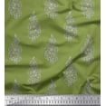 thumbnail image 1 of Soimoi Cotton Voile Fabric Leaves & Floral Block Print Fabric by The Yard 56 Inch Wide, 1 of 3