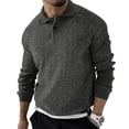 thumbnail image 4 of Autumn Winter Men's Sweater Knitted Polo Shirts Lapel Solid Color Knitted Pullover Social Streetwear Casual Business Men ClothinM, 4 of 5