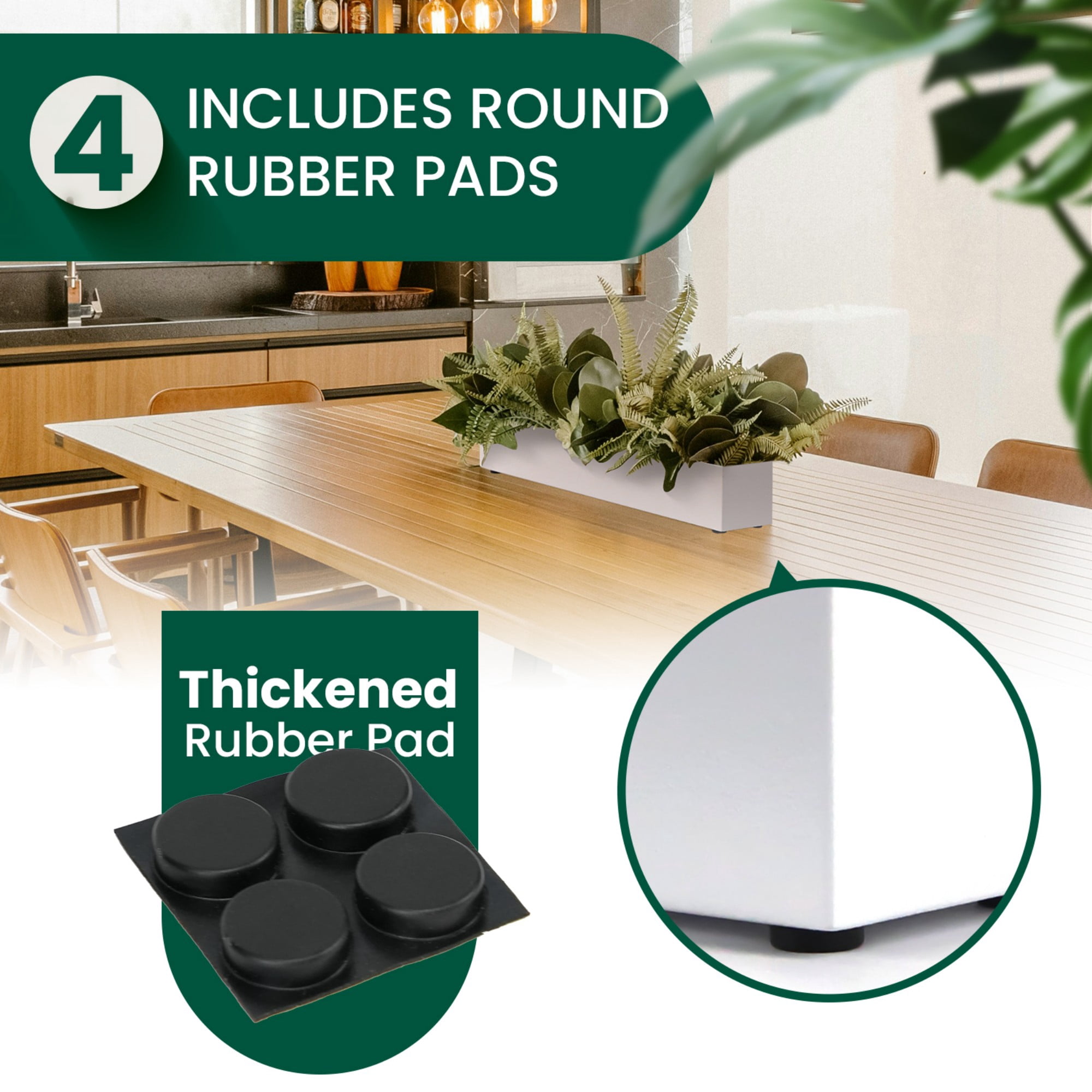 16" Window Box Rectangular Succulent Planting Box Metal Table Sill Planter Pots Modern Long Durable for Small Herb with Drainage Hole for Indoor Outdoor, with 4 Free Rubber Mats, White