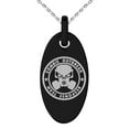 thumbnail image 1 of Stainless Steel Bio Zombie Outbreak Response Team Engraved Small Oval Charm Pendant Necklace, 1 of 1