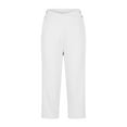 thumbnail image 5 of UAMVSH Yoga Capri Pants for Women Straight Leg Stretchy Yoga Work Sweatpants with Pockets Trendy Crossover Waist Business Cropped Pants(X-Large,White), 5 of 6