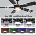 thumbnail image 2 of Ventilador de techo Kviflon 132 cm con luces y mando a distancia RGB, 2 of 9