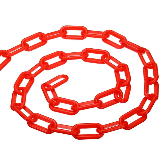Unique Bargains 0.3' Diameter 20Ft Length Plastic Chain Barrier, Safety Link Chain Stanchion for Crowd Control, Red