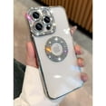 thumbnail image 6 of for iPhone 14 Pro Case with Bling Glitter Rhinestones Diamond,Clear Cute Sparkly Aesthetic Silver Phone Case,Luxury Plating Electroplate Case for iPhone 14 Pro, 6 of 13