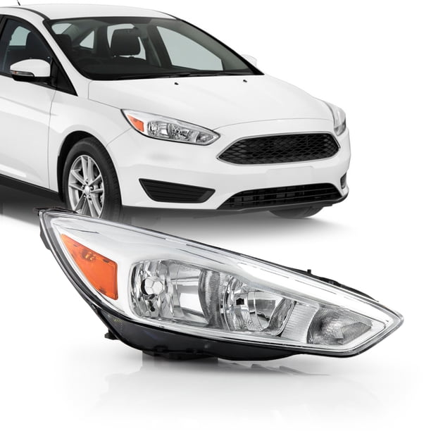 For 20152018 Ford Focus Halogen Type Chrome Headlight w/ LED DRL Tube
