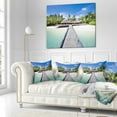 thumbnail image 3 of Designart Beach with Coconut Palm Trees - Landscape Photo Throw Pillow - 18x18, 3 of 5
