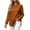 Brown Tops, variant on Women's Crew Neck Long Sleeve Top with Side Shoulder Button Detail Relaxed Fit Casual Everyday Weekend Blouse