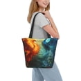 thumbnail image 2 of Pofeuu Red And Blue Fire Peacock Print Women Fashion Shoulder Handbags Top Handle Satchel Bags Tote Shoulder Shopping Bag Stylish Canvas Tote Bag, 2 of 6
