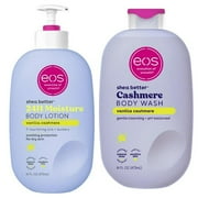 Bundle of eos Shea Butter Lotion & Body Wash, Vanilla Cashmere, for Dryness 16oz