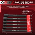 thumbnail image 2 of ABN Impact Nut Driver Set - 6pc SAE Extended Driver Bits Magnetic Tip Sockets, 2 of 2