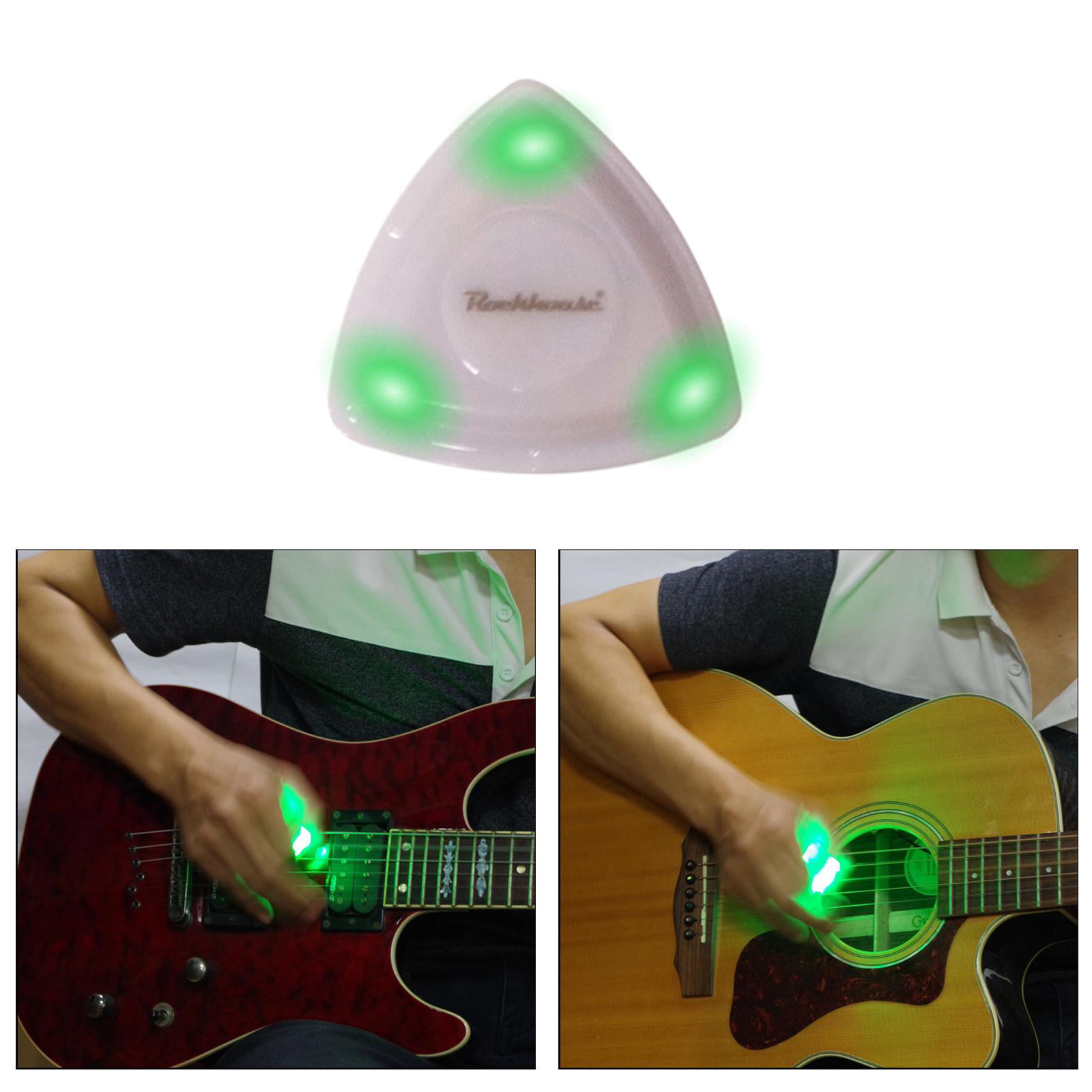 Beat Picks-Beatpicks Light Up Guitar Pick, [Upgraded]Light Up Guitar Pick,  Sparkling Guitar Pick, Bog Street Guitar Picks (Green-3PCS)