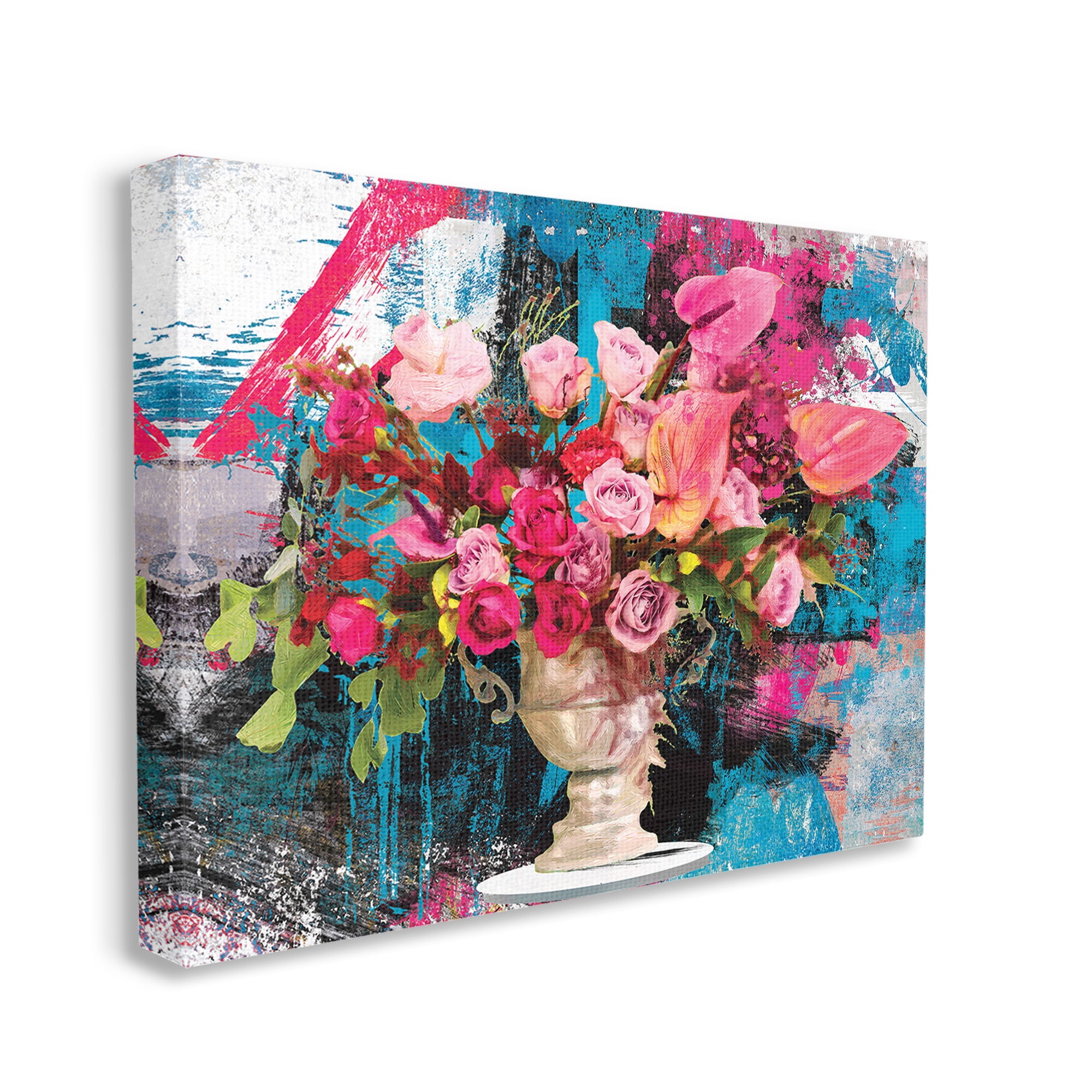 Stupell Industries Urban Rose Bouquet Botanical & Floral Painting Gallery Wrapped Canvas Art Print Wall Art, 40 x 30