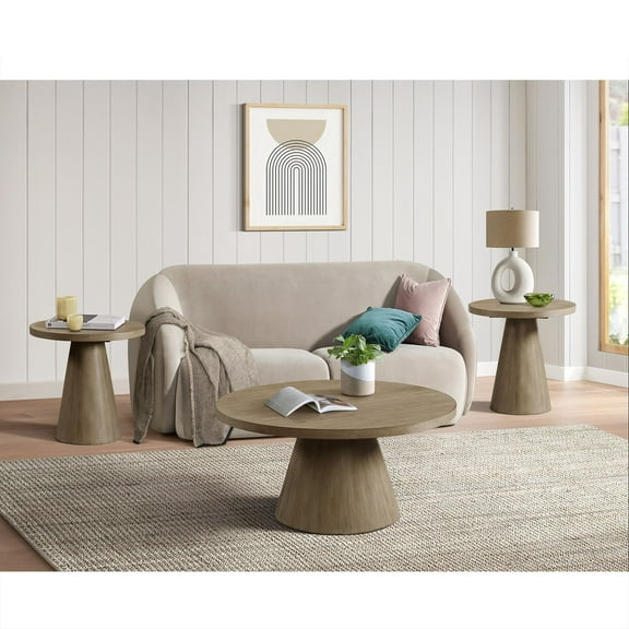 Picket House Furnishings Canal Round Coffee Table in Grey