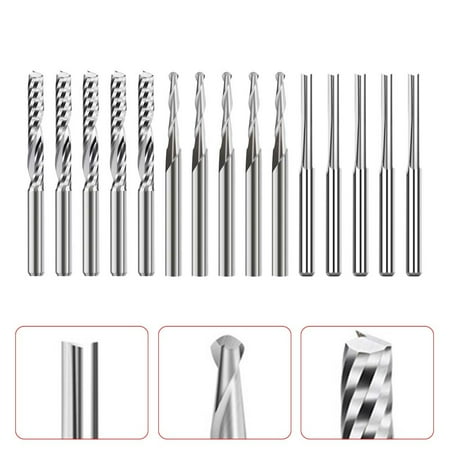 

15pcs Carbide End Mill Engraving Bits Set CNC Router Bits 3.175mm Milling Cutter