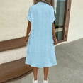 thumbnail image 5 of Ashirexll Womens Summer Dresses, Casual Dresses for Women, Solid Color Casual Short Sleeve Button Front Shirt Dress, 5 of 7